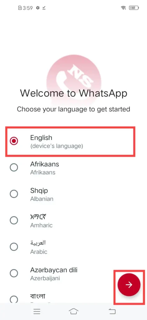 Step 05. Select Language